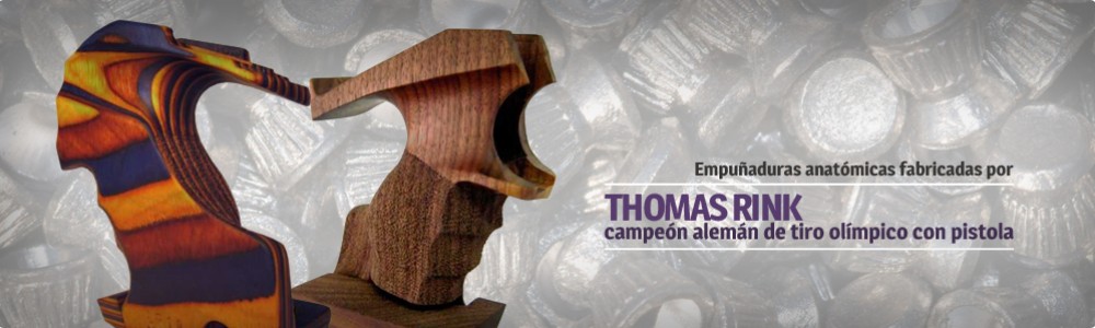 Empuñaduras anatómicas fabricas por Thomas Rink. Campeón alemán de tiro olímpico